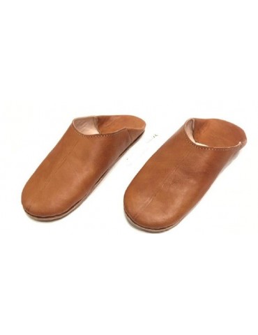 High-end real brown leather slipper