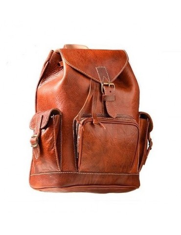 Handicraft Morocco backpack in natural leather