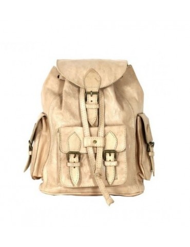 Beiger Naturleder Rucksack