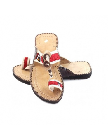 Læder og kilim sandal