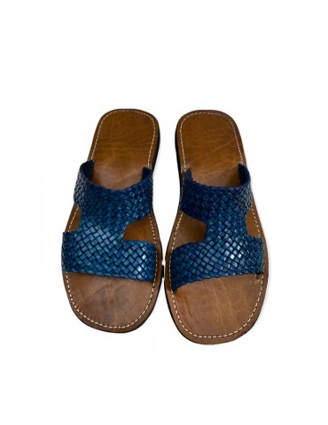 Blue natural leather sandal